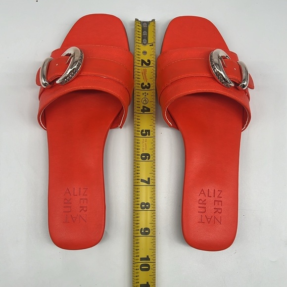 Naturalizer Orange Santiago Slide Sandals Sparkle Rhinestone Buckle Open Toe 6.5 - Picture 12 of 13